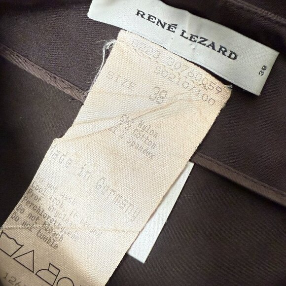 Rene Lezard Made in Germany Sz 38 Chocolate A Line Swing Skirt Ribbon Trim - Picture 2 of 8
